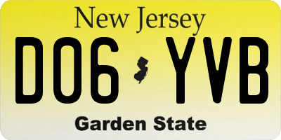 NJ license plate D06YVB