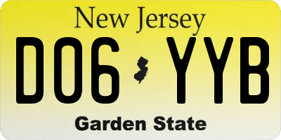 NJ license plate D06YYB