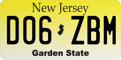 NJ license plate D06ZBM