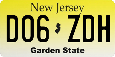 NJ license plate D06ZDH