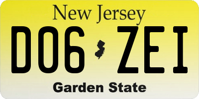 NJ license plate D06ZEI