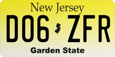 NJ license plate D06ZFR