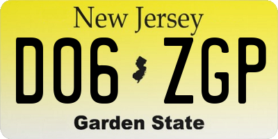 NJ license plate D06ZGP