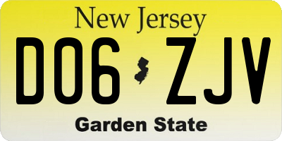 NJ license plate D06ZJV