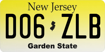 NJ license plate D06ZLB