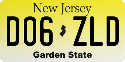 NJ license plate D06ZLD