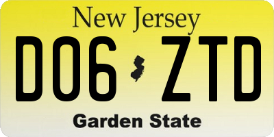 NJ license plate D06ZTD