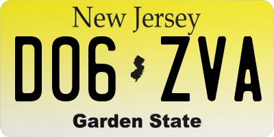 NJ license plate D06ZVA