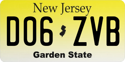 NJ license plate D06ZVB