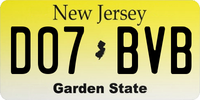 NJ license plate D07BVB