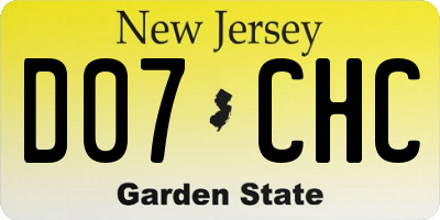 NJ license plate D07CHC