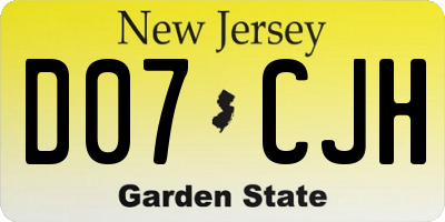 NJ license plate D07CJH
