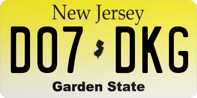 NJ license plate D07DKG