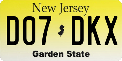 NJ license plate D07DKX