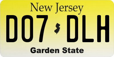 NJ license plate D07DLH