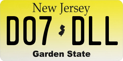 NJ license plate D07DLL