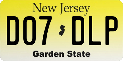 NJ license plate D07DLP