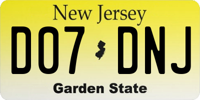 NJ license plate D07DNJ