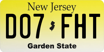 NJ license plate D07FHT