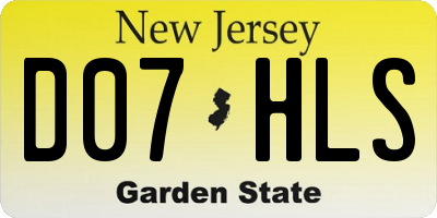 NJ license plate D07HLS