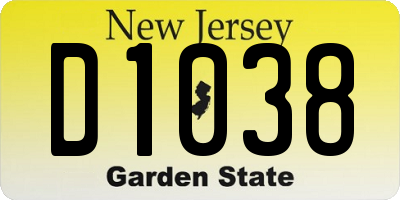 NJ license plate D1038
