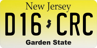 NJ license plate D16CRC
