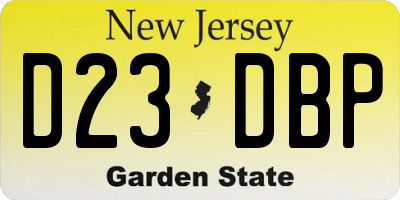 NJ license plate D23DBP