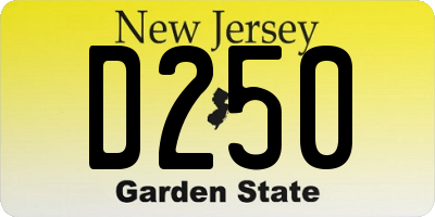 NJ license plate D250