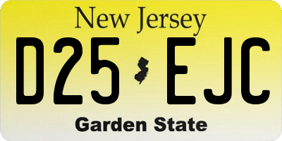 NJ license plate D25EJC