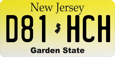 NJ license plate D81HCH