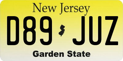 NJ license plate D89JUZ