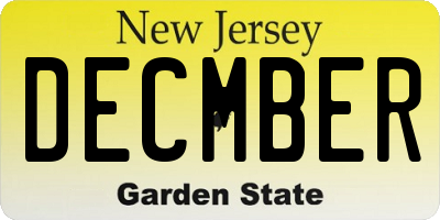 NJ license plate DECMBER