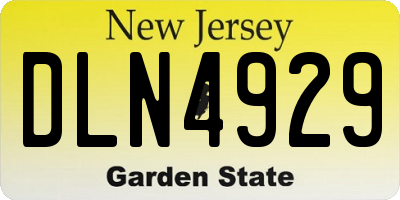 NJ license plate DLN4929