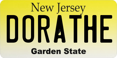 NJ license plate DORATHE