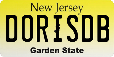 NJ license plate DORISDB