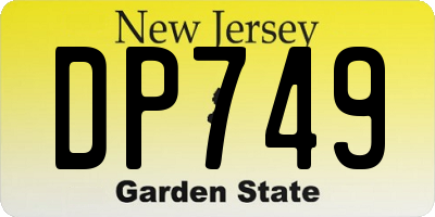 NJ license plate DP749