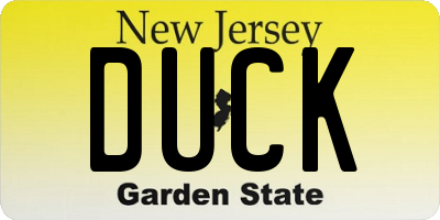 NJ license plate DUCK