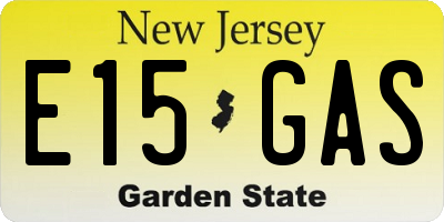 NJ license plate E15GAS