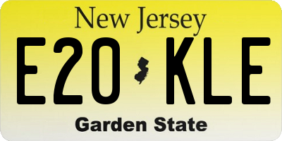 NJ license plate E20KLE