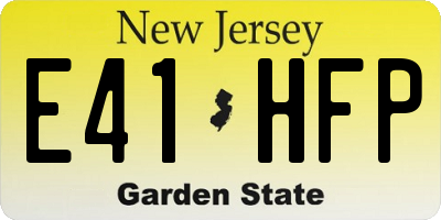 NJ license plate E41HFP