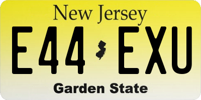 NJ license plate E44EXU