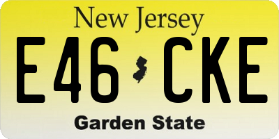 NJ license plate E46CKE