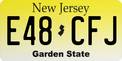 NJ license plate E48CFJ