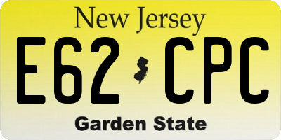 NJ license plate E62CPC