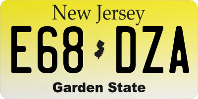 NJ license plate E68DZA