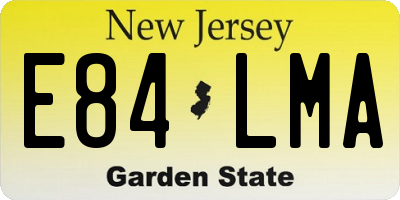 NJ license plate E84LMA