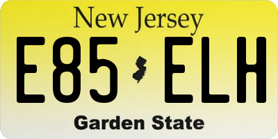 NJ license plate E85ELH