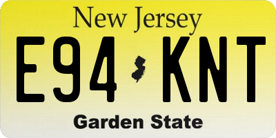 NJ license plate E94KNT