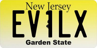 NJ license plate EV1LX