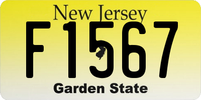 NJ license plate F1567